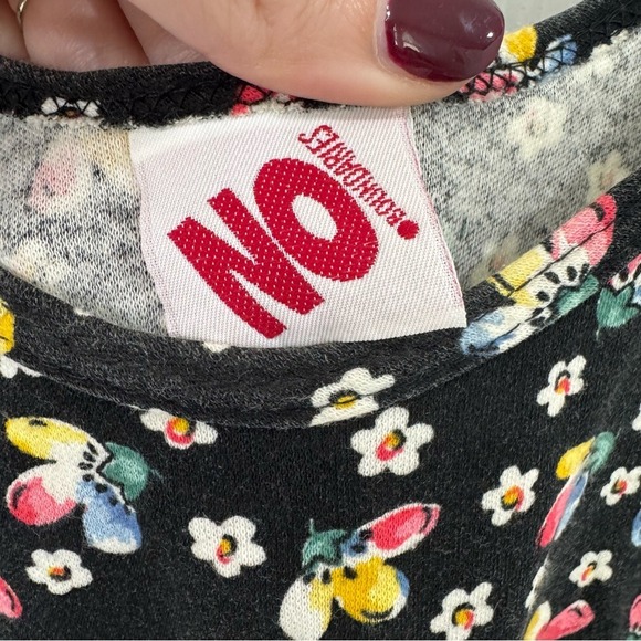 Vintage 80s No Boundaries Black Floral Sleeveless Dress - Picture 4 of 7